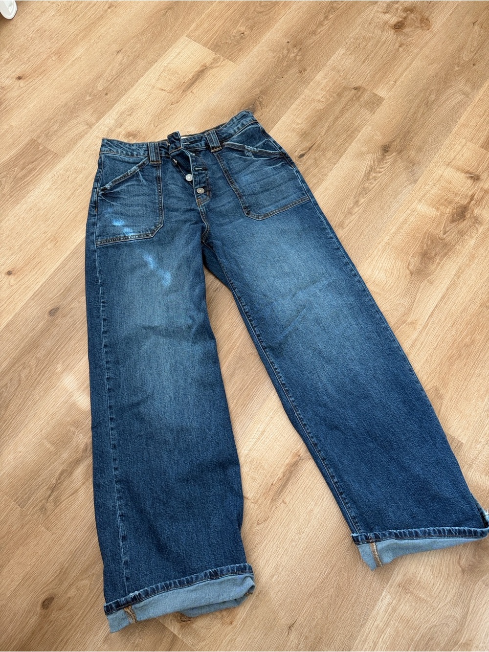 KanCan Wide Leg Dark Blue Jeans